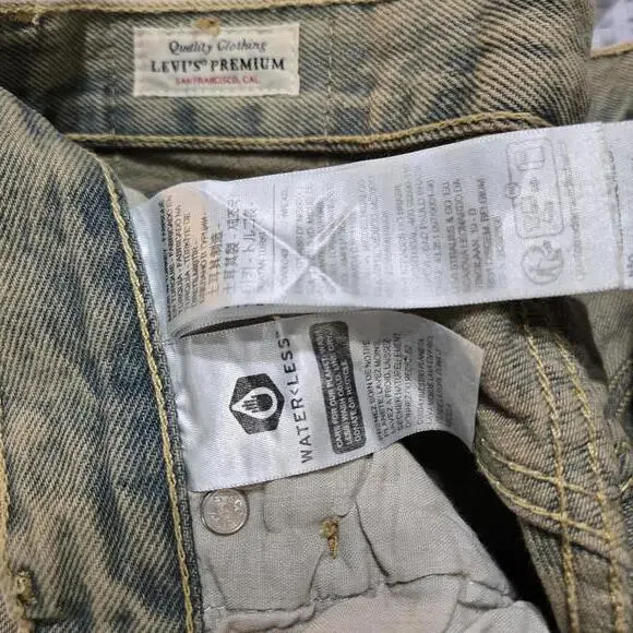 Levi’s Premium Women’s 501 Skinny Jeans 24x30 Cloudy Khaki Button Fly - Picture 6 of 9